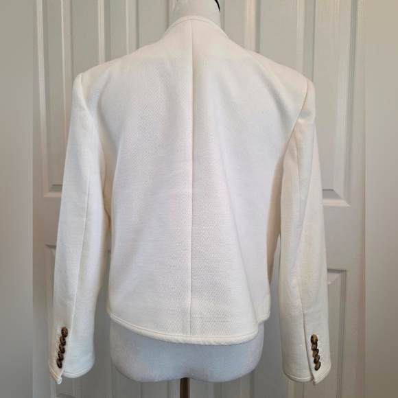 Veronica Beard Isola Stretch Cotton Blend Jacket- Size 14- Off White - Picture 6 of 14